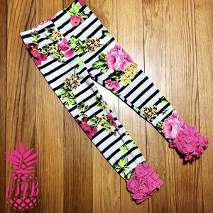 Striped Ruffled Leggings